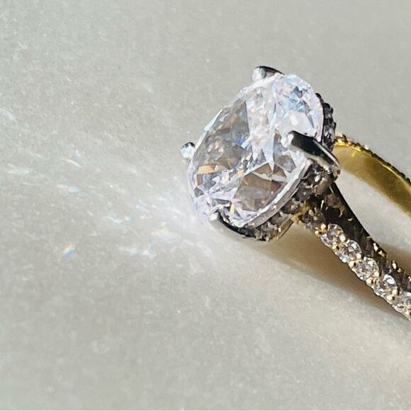 ♥️ 4.30Ct Oval Moissanite Solitaire Engagement Ring, size 6 FREE SHIPPING - Picture 15 of 16